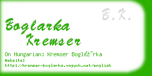 boglarka kremser business card